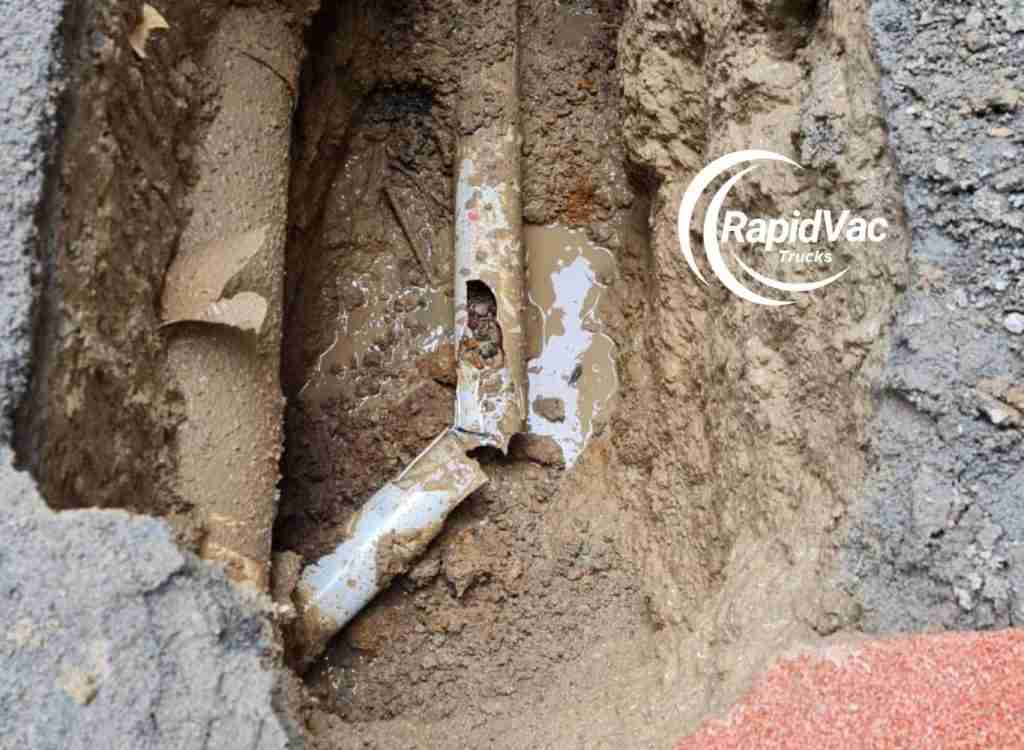 Vac truck in Brisbane performing drain cleaning and debris removal.